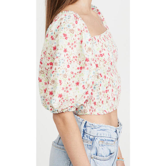 NWT Revolve Sokie Collective Puff Sleeve Mocked Top XS - Picture 7 of 8